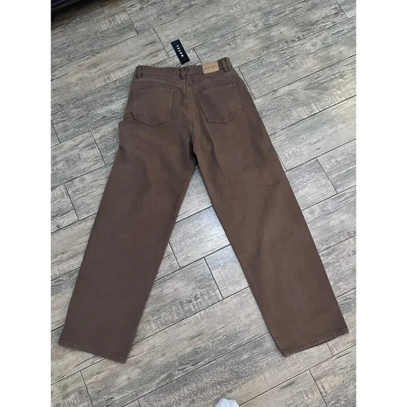 NWT Motel Brown Straight-Leg parallel Pants Size 31L - Picture 1 of 7